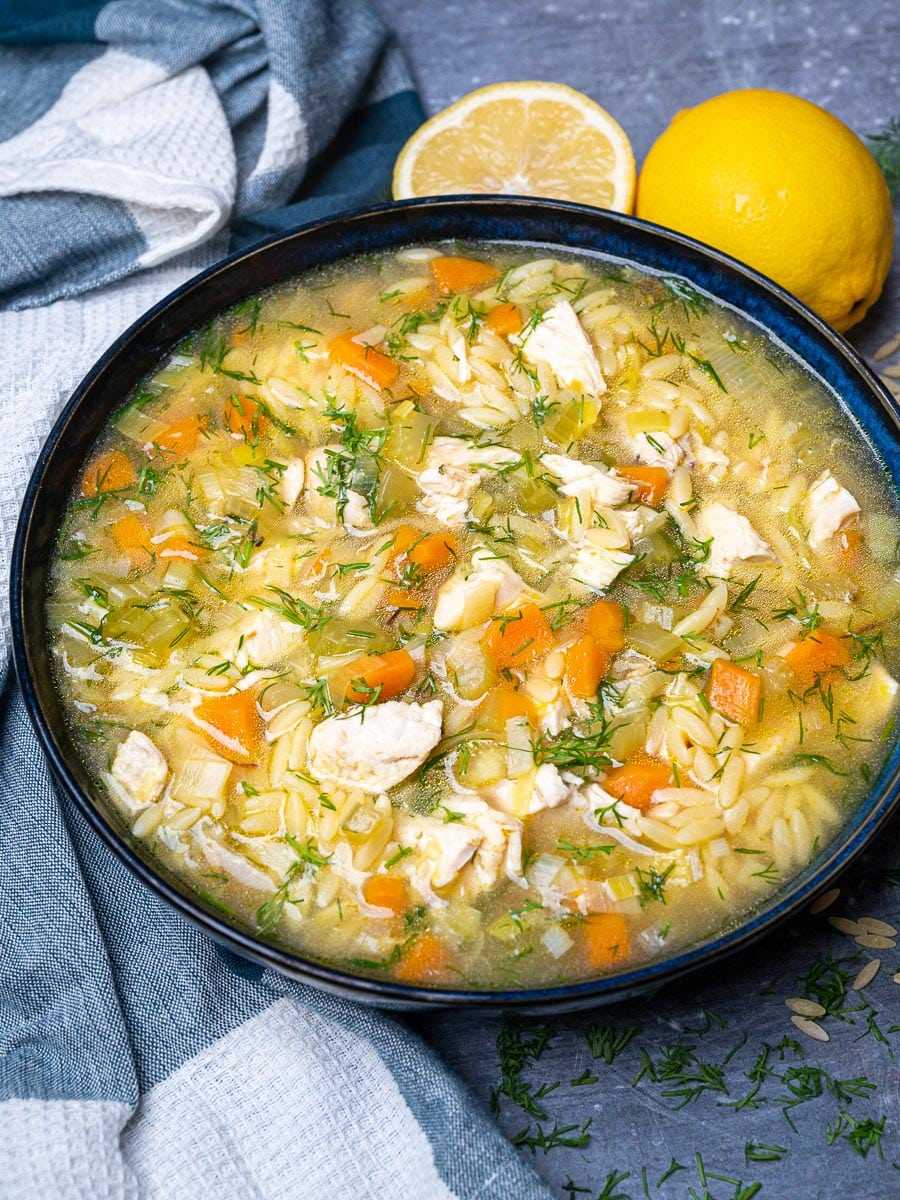 Lemon Chicken Orzo Soup