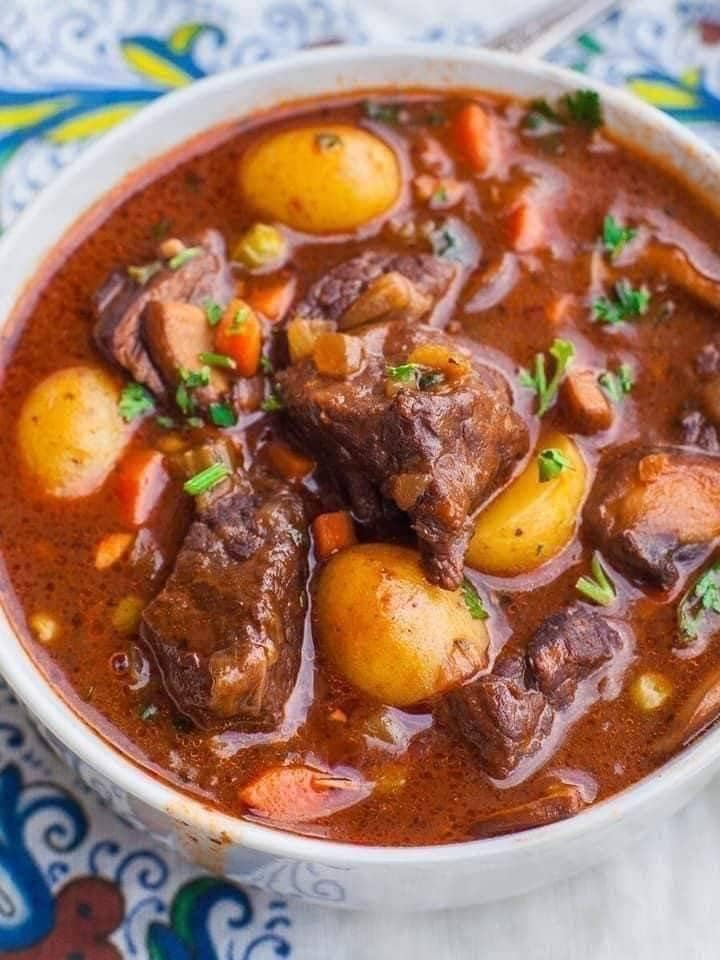 “Red Wine-Braised Beef Stew With Potatoes And Carrots